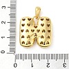 Brass Micro Pave Cubic Zirconia Pendants KK-E061-03G-08-3