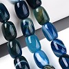 Dyed Natural Banded Agate Beads Strands G-T144-44D-1