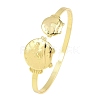 Marine Organism Brass Cuff Bangles for Women BJEW-D368-03B-G-4