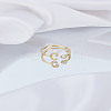 1Pc Brass Micro Pave Clear Cubic Zirconia Open Cuff Rings for Women RJEW-LP0002-37C-3