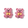 Bear with Bowknot Opaque Resin Cabochons X-RESI-G041-C07-2
