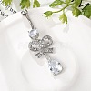 Alloy Crystal Rhinestone Dangle Curved Barbell Belly Rings LS-AJEW-R007-04P-05-2