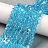 Transparent Electroplate Glass Beads Strands GLAA-F029-4mm-A19-4