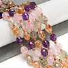 Natural Amethyst & Rose Quartz & Prehnite & Citrine Beads Strands G-N342-53-2