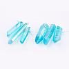 Electroplated Natural Quartz Crystal Graduated Beads Strands G-P315-A07-1