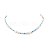 Acrylic Imitation Pearl & Glass Seed Beaded Necklace for Women NJEW-JN04278-6