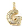 Brass Micro Pave Cubic Zirconia Pendants KK-E061-03G-07-1