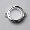 Flat Round 304 Stainless Steel Floating Lockets Connector Charms FIND-WH0032-57P-02-1