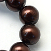 Baking Paint Pearlized Glass Pearl Round Bead Strands X-HY-Q330-8mm-40-3