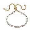 Rectangle 304 Stainless Steel Glass Slider Bracelets BJEW-D456-07G-02-4