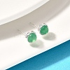 Natural Green Onyx Agate(Dyed & Heated) Ear Studs EJEW-L099-08P-3