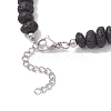 Synthetic Turquoise Cross & Natural Lava Rock Nuggets Beaded Bracelets BJEW-JB12194-5