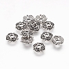 4-Petal Tibetan Style Alloy Flower Bead Caps LS-TIBE-S222-AS-NR-1