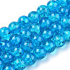 Spray Painted Crackle Transparent Glass Beads Strands CCG-Q001-6mm-06-A-1
