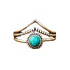 Alloy and Synthetic Turquoise Finger Rings FS-WG19095-04-5