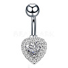 Clear Cubic Zirconia Belly Button Rings WG9960A-06-1