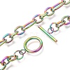 Unisex 304 Stainless Steel Figaro Chain Necklaces NJEW-H215-03MC-2