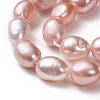 Oval Natural Cultured Freshwater Pearl Beads Strands X-PEAR-R015-43-3