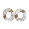 Transparent Resin & Walnut Wood Pendants RESI-M027-01K-2