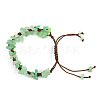 Natural Green Aventurine Chips Braided Bead Bracelet PW-WG69423-11-1