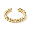 Rack Plating Brass Twist Rope Shape Open Cuff Rings for Women RJEW-Q777-01G-2