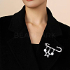 16Pcs 2 Colors Iron Rhinestone Safety Pins FIND-SC0022-23B-5