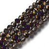 Electroplate Transparent Glass Beads Strands LS-EGLA-A034-T8mm-F23-1