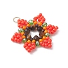 Glass Seed Beaded Pendants PALLOY-MZ01241-05-3