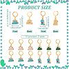 Alloy Ename Frog & Dinosaur Pendant Locking Stitch Markers HJEW-AB00029-2