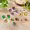 Cheriswelry DIY 12 Pairs 12 Style Two Tone Resin & Walnut Wood Stud Earring Findings DIY-CW0001-35-16