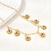 Brass Micro Pave Cubic Zirconia Sun Pendant Necklaces NJEW-B157-16G-2