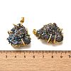 Electroplated Natural Druzy Agate Pendants G-K338-45G-06-3