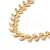 Enamel Ear of Wheat Link Chains Bracelet BJEW-P271-02G-03-3