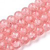 Baking Paint Crackle Glass Bead Strands DGLA-Q023-8mm-YS9-A-1