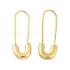 304 Stainless Steel Safety Pin Charm Huggie Hoop Earrings for Women EJEW-C096-41G-2