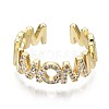 Brass Micro Pave Clear Cubic Zirconia Cuff Rings RJEW-S044-109-NF-3