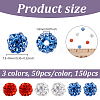 150Pcs 3 Colors Rhinestone Pave Disco Ball Beads RB-UN0001-17C-3