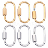 6Pcs 2 Colors 304 Stainless Steel Screw Carabiner Lock Charms STAS-HY0001-77-1