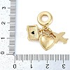 Rack Plating Brass Clear Cubic Zirconia European Dangle Charms KK-P287-18B-G-3
