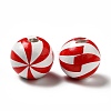 Christmas Theme Printed Natural Wooden Beads WOOD-L020-A02-2