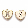 Brass Micro Pave Clear Cubic Zirconia Charms KK-N231-234X-NF-2