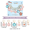 Alloy Enamel Sakura/Paw Print/Rabbit Pendant Locking Stitch Markers HJEW-PH01893-2