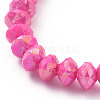 8Pcs 8 Color Opaque Acrylic Faceted Rondelle & Flower Beaded Stretch Bracelets BJEW-JB09100-6