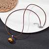 Natural Tiger Eye Round Pendant Necklaces NJEW-JN04478-01-2