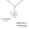 Ocean 304 Stainless Steel Hollow Floral Turtle Pendant Necklaces for Women WG89907-01-3