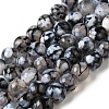 Dyed & Heated Natural Fire Crackle Agate Beads Strands G-P539-B01-14-1