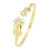 Marine Organism Brass Cuff Bangles for Women BJEW-D368-03M-G-4