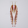 Bohemian Long Tassel Glass Seed Beaded Dangle Earrings for Women LS-IW9172-3-1