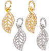 Beebeecraft 20Pcs 2 Colors Brass Micro Pave Cubic Zirconia Charms ZIRC-BBC0001-56-1