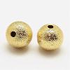 Brass Textured Beads KK-P056-05G-NR-2